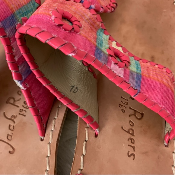 Jack Rogers Kyra Pink Madras Sandals - Picture 3 of 8